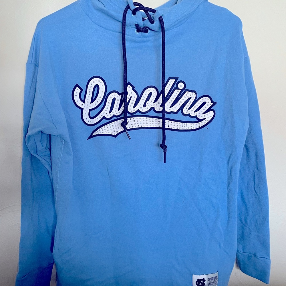 Vs pink Carolina rhinestone hoodie XS